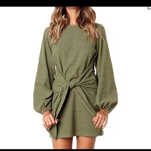 NWT Cotton L/S Bodycon tiewaist dress pencil dress